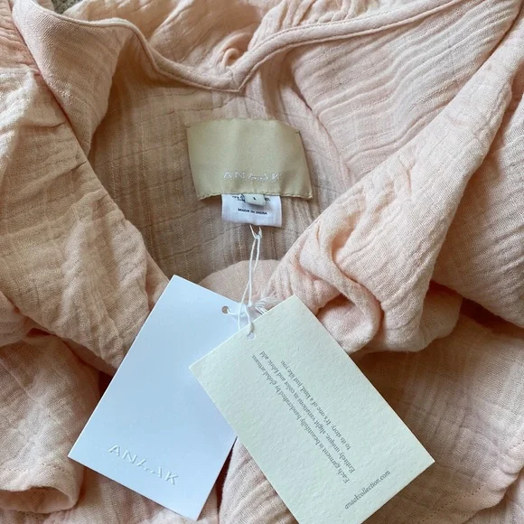 NWT ANAAK Brigitte Ruffled V-Neck Cotton Dress, Sz 1/Small - Picture 4 of 7